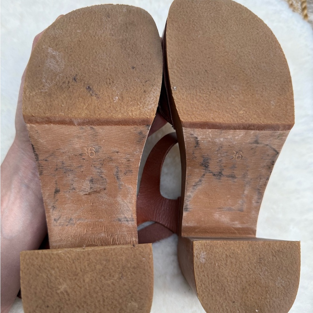 Swedish Hasbeens Brown Leather Sandals - Picture 7 of 7